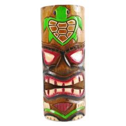 Totem Tiki 25cm en bois motif Tortue