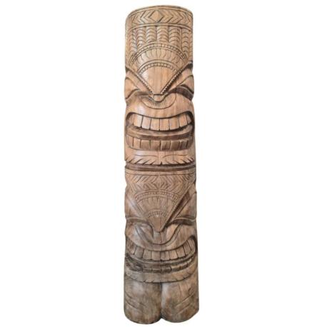 Statue de Jardin "Tiki Kane" 120cm en Bois de Suar Massif | Pièce Unique