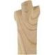 Buste présentoir à colliers en bois massif brut 30cm