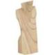 Buste Présentoir à colliers en bois 30cm | Finition "Bois brut naturel"