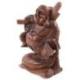 Statue Bouddha chinois voyageur 20cm - Bois exotique sculpté
