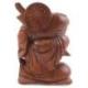 Statue Bouddha chinois voyageur 20cm - Bois exotique sculpté