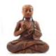 Statue Moine Bouddhiste Shaolin 30cm sculpture en bois sculpté main