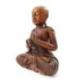 Statue Moine Bouddhiste Shaolin 30cm sculpture en bois sculpté main