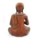 Statue Moine Bouddhiste Shaolin 30cm sculpture en bois sculpté main