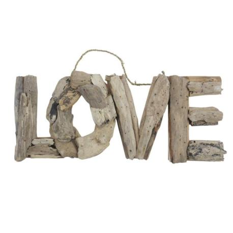 Décoration murale en bois flotté "LOVE" 35x15cm