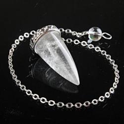 Pendule cône poli - Cristal de roche naturel