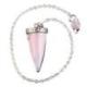 Pendule cône poli - Quartz rose