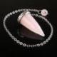 Pendule cône poli - Quartz rose