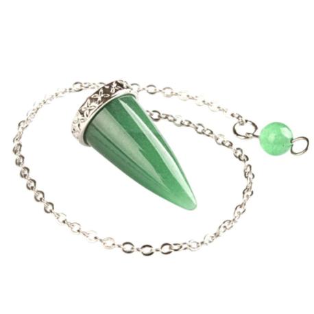 Pendule cône poli - Aventurine verte naturelle