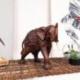 Grande Statue éléphant en bois sculpté 40cm