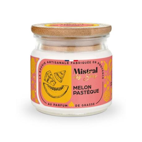 Bougie Parfumée Artisanale "Melon Pastèque" 40 heures 150ml | Mistral des Sens