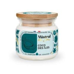 Bougie Parfumée Artisanale "Coco des Îles" 40 heures 150ml | Mistral des Sens