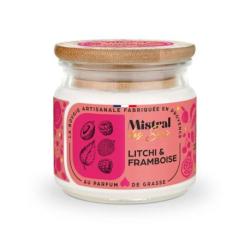 Bougie Parfumée Artisanale "Litchi & Framboise" 40 heures 150ml | Mistral des Sens