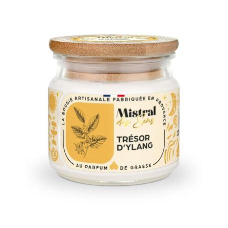Bougie Parfumée Artisanale "Trésor d'Ylang" 40 heures 150ml | Mistral des Sens
