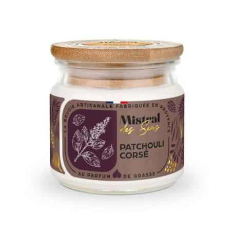 Bougie Parfumée Artisanale "Patchouli corsé" 40 heures 150ml | Mistral des Sens