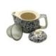 Théière en Porcelaine Motifs Asiatiques Bleus & Blancs | Filtre Métal - 350ml