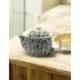 Théière en Porcelaine Motifs Asiatiques Bleus & Blancs | Filtre Métal - 350ml