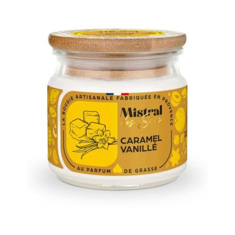 Bougie Parfumée Artisanale "Caramel Vanillé" 40 heures 150ml | Mistral des Sens