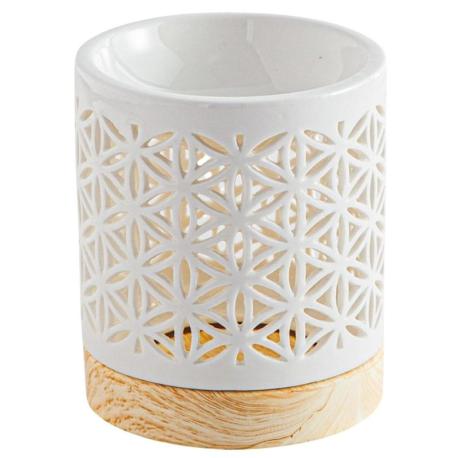 Brûle-parfum Flower en Céramique Blanche