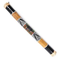 Bâton de Pluie artisanal, Rainstick 60cm décor peint à la main.