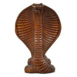 Mini statuette figurine Serpent / Cobra 12cm en bois sculpté