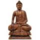 Grande Statue de Bouddha assis en bois de Suar 100cm