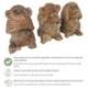 Les 3 singes de la sagesse 15cm - Statues en Bois Massif Naturel
