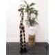 Statue Girafe debout 100cm en bois, déco africaine