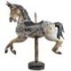 Statue Cheval de carrousel en bois 50cm décoration rétro vintage.