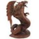 Statue Dragon Ailé en bois sculpté main 30cm