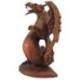 Statue Dragon Ailé en bois sculpté main 30cm
