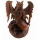 Statue Dragon Ailé en bois sculpté main 30cm