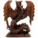 Statue Dragon Ailé en bois sculpté main 30cm