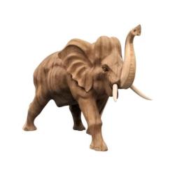 Sculpture Éléphant d'Afrique XL en bois brut 70cm