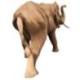 Sculpture Éléphant d'Afrique XL en bois brut 70cm