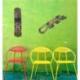 Lézard multicolore en bois peint à la main 50cm - décoration murale