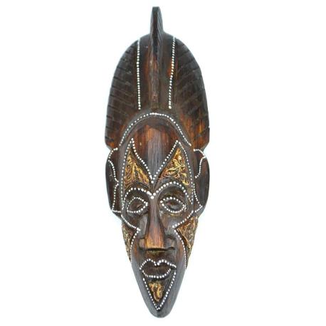 Masque en bois 30cm - crête africaine - décoration ethnique chic.