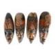 Masque africain en bois 30cm au décor graphique, décoration exotique