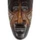 Masque africain en bois 30cm au visage serein, décoration ethnique