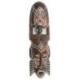 Masque africain tortue colorée 50cm en bois, déco murale africaine