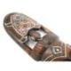 Masque africain tortue colorée 50cm en bois, déco murale africaine