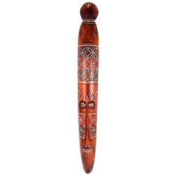 Masque décor batik en bois 100cm style ethnic' chic artisanal