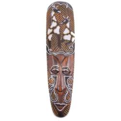 Masque Africain en bois 50cm motif Girafes