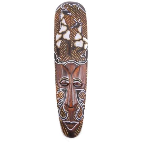 Masque Africain en bois 50cm motif Girafes