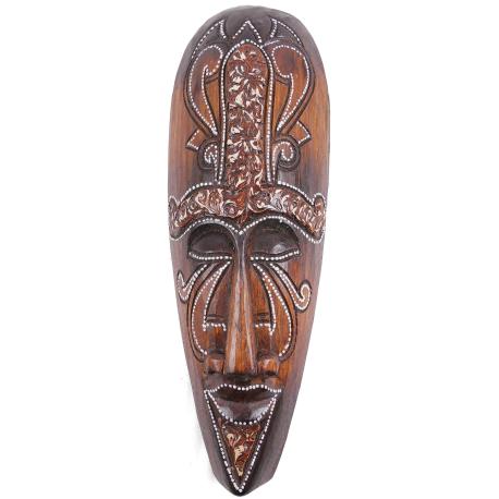 Masque africain en bois motif tribal 30cm