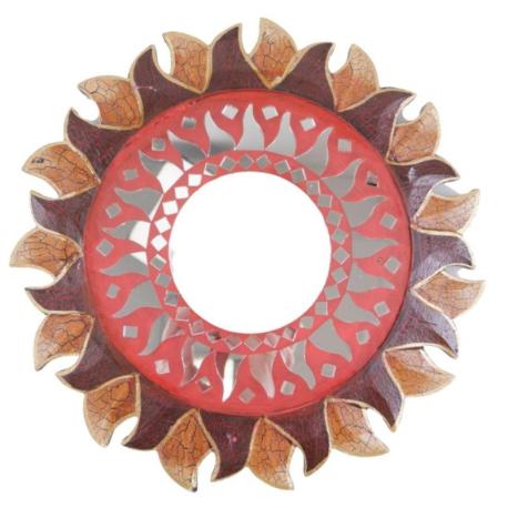 Miroir rond forme Soleil ø25cm. Déco ethnique
