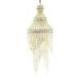 Grand lustre chandelier blanc en véritables coquillages cauris 100cm