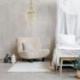 Grand lustre chandelier blanc en véritables coquillages cauris 100cm
