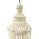 Grand lustre chandelier blanc en véritables coquillages cauris 100cm